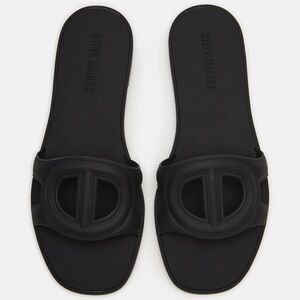 Steve Madden Black Slide Sandals with Logo
